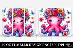 Octopus with Flower Crown 20 Oz Tumbler Product Image 1
