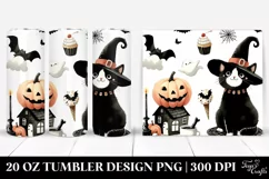 Funny Black Cat Clipart 20 Oz Tumbler Product Image 1