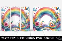Vibrant Watercolor Rainbow | 20 Oz Tumbler Product Image 1