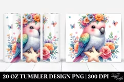 Parrot with Flower Crown 20 Oz Tumbler Product Image 1