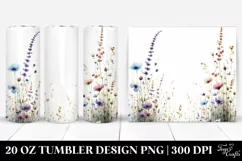 Centered Watercolor Wild Flowers | 20 Oz Tumbler Product Image 1