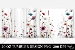 Centered Watercolor Wild Flowers | 20 Oz Tumbler Product Image 1