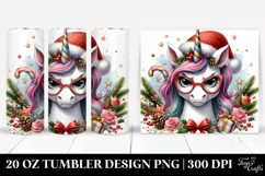 Angry Unicorn with Christmas Decorations 20 Oz Tumbler Product Image 1