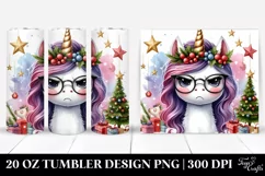 Angry Unicorn with Christmas Decorations 20 Oz Tumbler Product Image 1