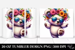 Cute Baby Bear Dancing, Transparent 20 Oz Tumbler Product Image 1