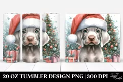 Festive Weimaraner with Santa Hat, High-Res PNG Product Image 1
