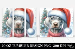 Festive Weimaraner with Santa Hat, High-Res PNG Product Image 1