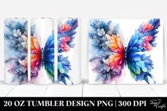 Vibrant Ice Flower Butterfly Tumbler Product Image 1