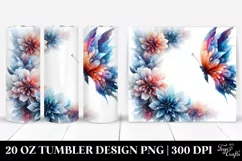 Abstract Ice Flower Butterfly Tumbler Product Image 1