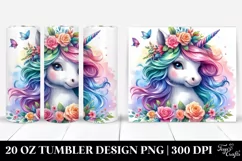 Expressive Baby Unicorn Floral Tumbler Product Image 1