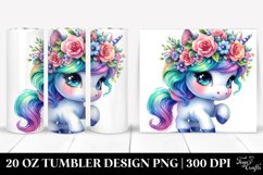 Vibrant Baby Unicorn Floral Tumbler Product Image 1