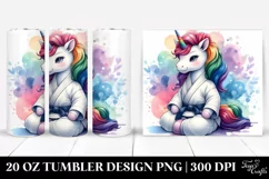 Colorful Baby Unicorn Dojo Background. 20 Oz Tumbler Design Product Image 1