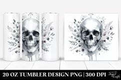 Skull Washed Watercolor Tumbler Design | 20 oz Tumbler Product Image 1