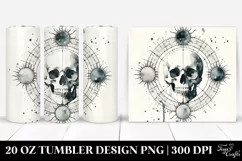 Skull Washed Watercolor Tumbler Design | 20 oz Tumbler Product Image 1