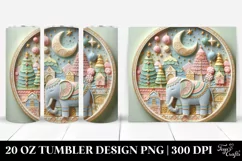 Pastel Christmas Elephant Clipart, Transparent 20 Oz Tumbler Product Image 1
