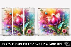Tulip on Wooden Background | 20 Oz Tumbler Product Image 1