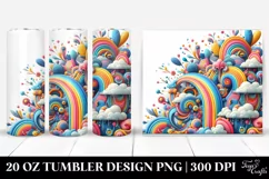 Vibrant Rainbow and Flowers | 20 Oz Tumbler Product Image 1