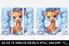 Cute Baby Giraffe in Winter Clipart Product Image 1