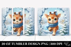 Cute Baby Giraffe in Winter Clipart Product Image 1