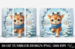 Cute Baby Giraffe in Winter Clipart Product Image 1