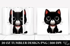 Funny Black Cat Digital Painting 20 Oz Tumbler Product Image 1