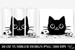 Funny Black Cat, Digital Painting 20 Oz Tumbler Product Image 1