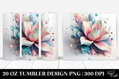Abstract Glossy Magnolia Clipart 20 Oz Tumbler Product Image 1