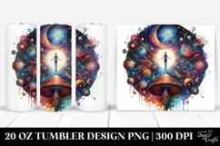 Magical Celestial Mushroom Clipart 20 Oz Tumbler Product Image 1