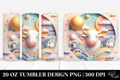 Pastel Cow Clipart, Transparent 20 Oz Tumbler Product Image 1