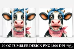 Enthusiastic Cow Portrait | 20 Oz Tumbler Product Image 1
