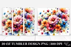 Colorful Watercolor Vibrant Drawing Tumbler Product Image 1