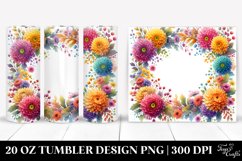 20 Oz Tumbler Sublimation | Colorful Watercolor Frame with Product Image 1