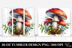 Detailed Mushroom Watercolor Tumbler Product Image 1