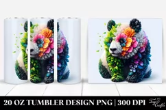 Abstract Vibrant Watercolor Panda | 20 oz Tumbler Product Image 1
