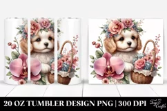 Boho Baby Puppy with Orchid | 20 Oz Tumbler Product Image 1