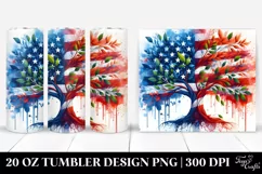 Abstract Tree USA Flag Colors | 20 oz Tumbler Product Image 1