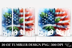 Abstract Tree USA Flag Colors | 20 oz Tumbler Product Image 1