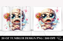 Funny Mummy Holding Lollipop 20 Oz Tumbler Product Image 1