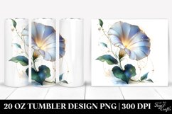 20 Oz Tumbler Sublimation | Shiny Morning Glory with Golden Product Image 1
