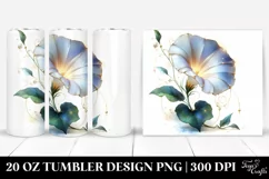 20 Oz Tumbler Sublimation | Shiny Morning Glory with Golden Product Image 1