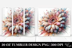 Abstract Glossy Gerbera, Transparent 20 Oz Tumbler Product Image 1