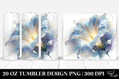 20 Oz Tumbler Sublimation | Shiny Morning Glory with Golden Product Image 1