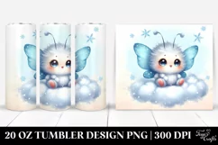 Pastel Baby Butterfly Sitting on Cloud | 20 oz Tumbler Product Image 1