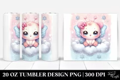 Pastel Baby Butterfly Sitting on Cloud | 20 oz Tumbler Product Image 1