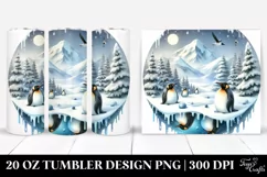 3D Christmas Penguins Watercolor Image | 20 oz Tumbler Product Image 1