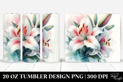 Vibrant Lily Watercolor Image | 20 oz Tumbler Product Image 1