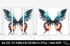 Vibrant Butterfly Silhouettes, Colorful 20 Oz Tumbler Product Image 1
