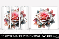 -Like Rose with Metallic Insertions 20 Oz Tumbler Product Image 1