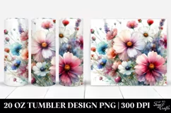 Colorful Wild Flowers Watercolor Image | 20 oz Tumbler Product Image 1