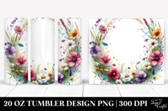Vibrant Watercolor Wild Flowers | 20 Oz Tumbler Product Image 1